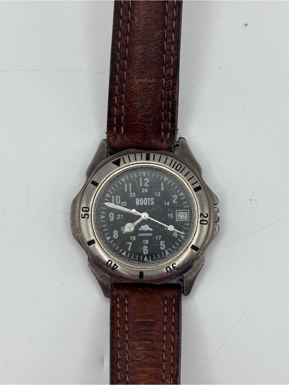 Roots Banff R24 Men’s Watch – Brown Leather Band